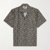 Camp-Collar Printed Silk Shirt