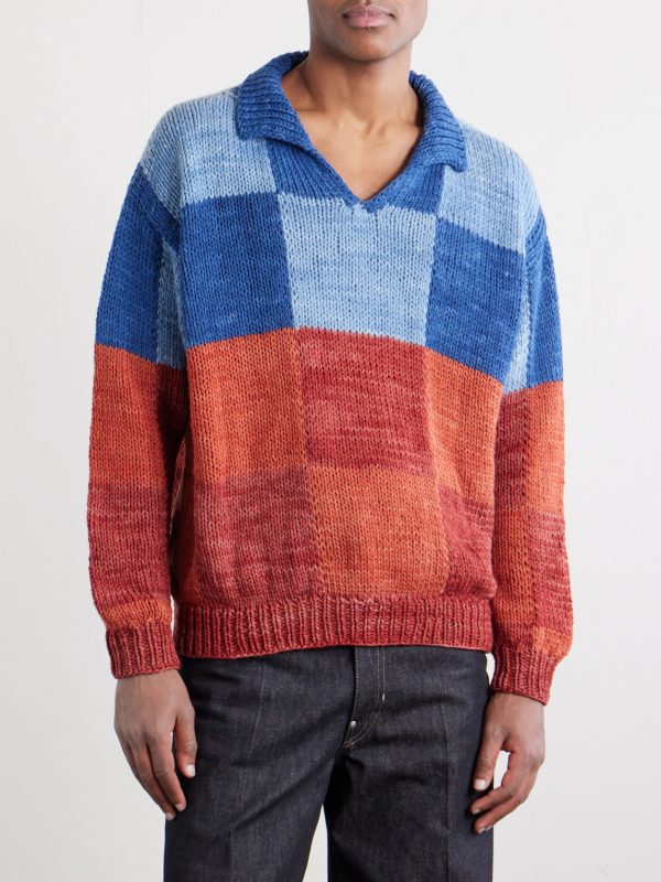Patchwork Knitted Wool Sweater - FR Patchwork Knitted Wool Sweater - FR