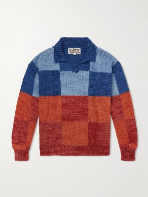 Patchwork Knitted Wool Sweater