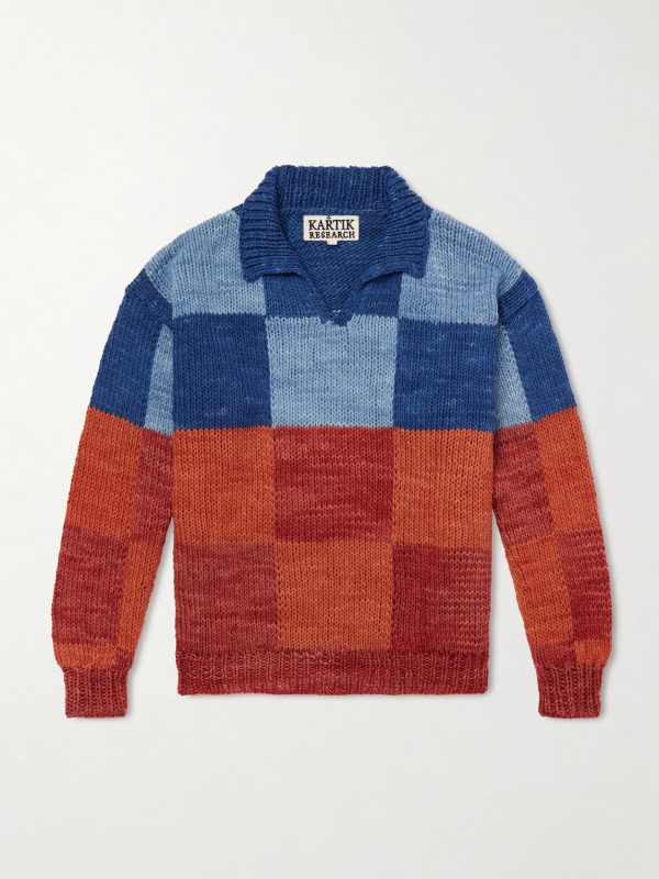 Patchwork Knitted Wool Sweater Patchwork Knitted Wool Sweater