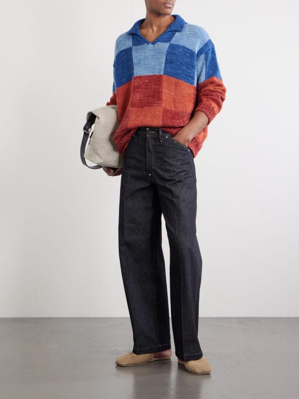 Patchwork Knitted Wool Sweater - OU Patchwork Knitted Wool Sweater - OU