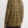 Striped Knitted Cotton Polo Sweater - BK Striped Knitted Cotton Polo Sweater - BK