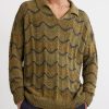 Striped Knitted Cotton Polo Sweater - FR Striped Knitted Cotton Polo Sweater - FR