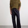 Striped Knitted Cotton Polo Sweater - OU Striped Knitted Cotton Polo Sweater - OU