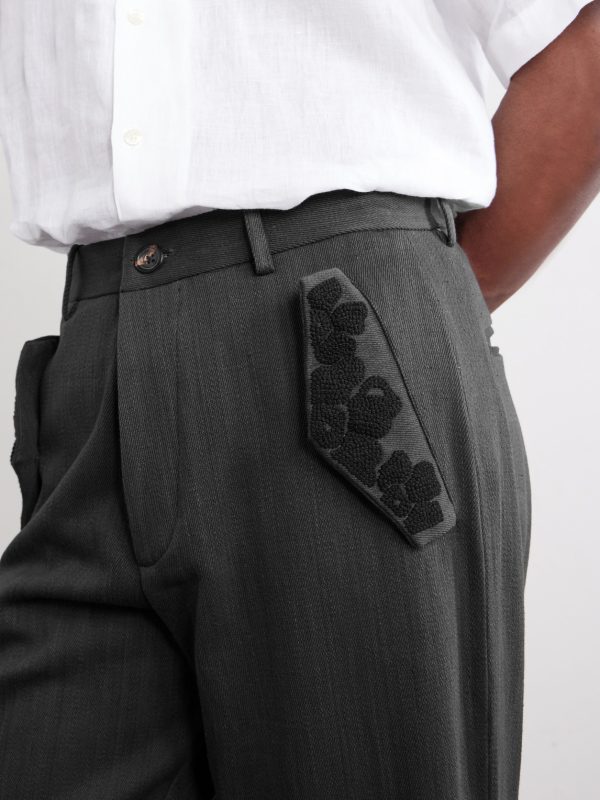 Straight-Leg Embroidered Cotton-Twill Trousers - CU Straight-Leg Embroidered Cotton-Twill Trousers - CU