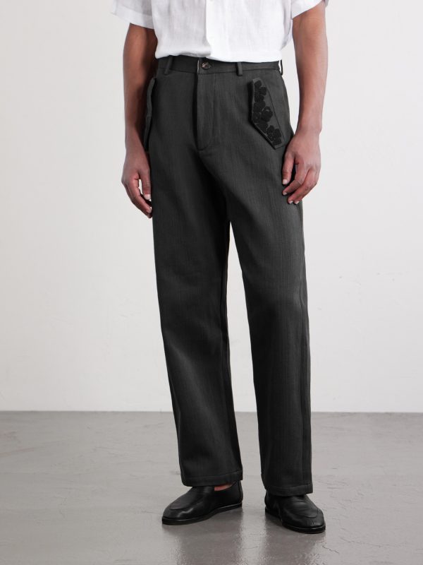 Straight-Leg Embroidered Cotton-Twill Trousers - FR Straight-Leg Embroidered Cotton-Twill Trousers - FR