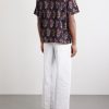 Camp-Collar Floral-Print Silk Shirt - BK Camp-Collar Floral-Print Silk Shirt - BK