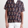 Camp-Collar Floral-Print Silk Shirt - FR Camp-Collar Floral-Print Silk Shirt - FR