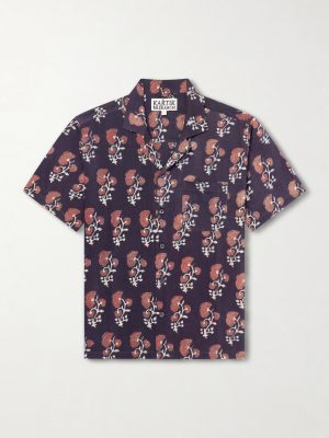 Camp-Collar Floral-Print Silk Shirt Camp-Collar Floral-Print Silk Shirt