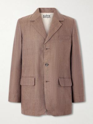 Linen and Wool-Blend Suit Jacket