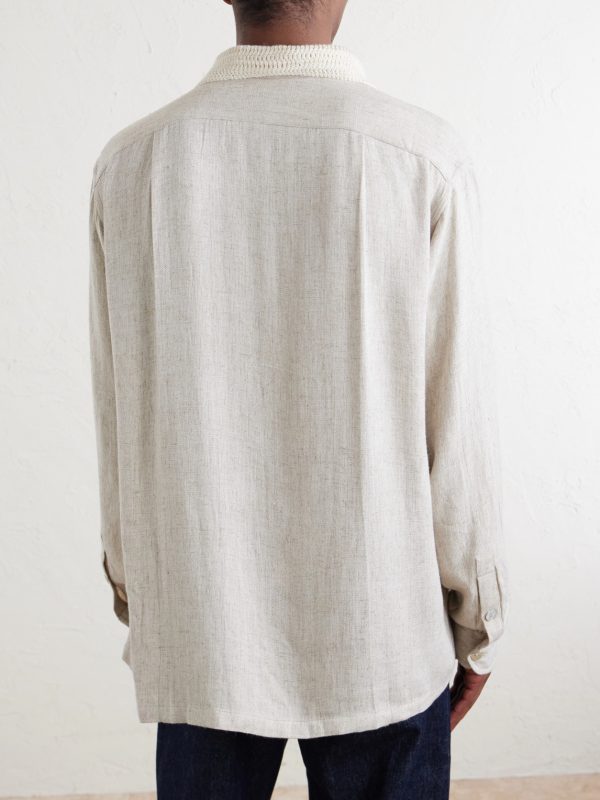 Crochet-Trimmed Ramie and Cotton-Blend Shirt - BK Crochet-Trimmed Ramie and Cotton-Blend Shirt - BK
