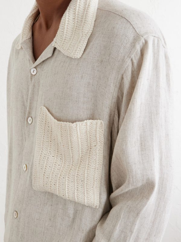 Crochet-Trimmed Ramie and Cotton-Blend Shirt - CU Crochet-Trimmed Ramie and Cotton-Blend Shirt - CU