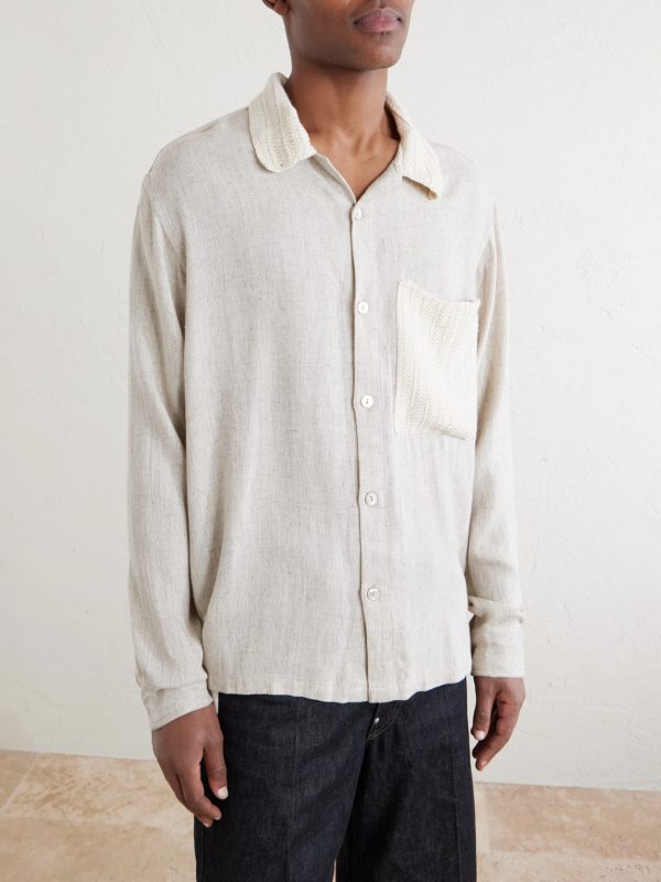 Crochet-Trimmed Ramie and Cotton-Blend Shirt - FR Crochet-Trimmed Ramie and Cotton-Blend Shirt - FR