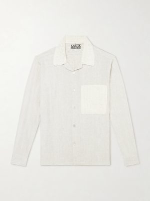 Crochet-Trimmed Ramie and Cotton-Blend Shirt Crochet-Trimmed Ramie and Cotton-Blend Shirt
