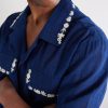 Surya Camp-Collar Embellished Embroidered Cotton Shirt - CU Surya Camp-Collar Embellished Embroidered Cotton Shirt - CU