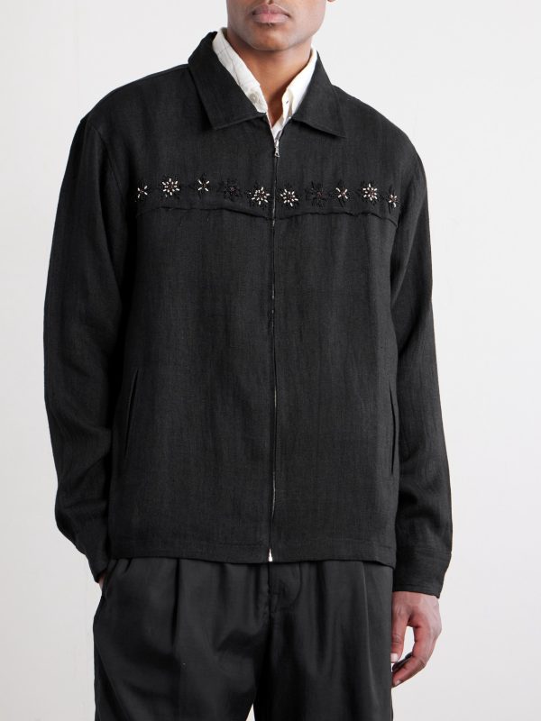 Embroidered Linen Jacket - FR Embroidered Linen Jacket - FR