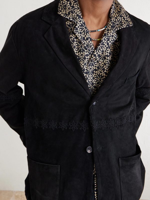 Embroidered Suede Blazer - CU