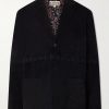 Embroidered Suede Blazer