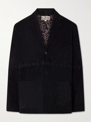 Embroidered Suede Blazer Embroidered Suede Blazer