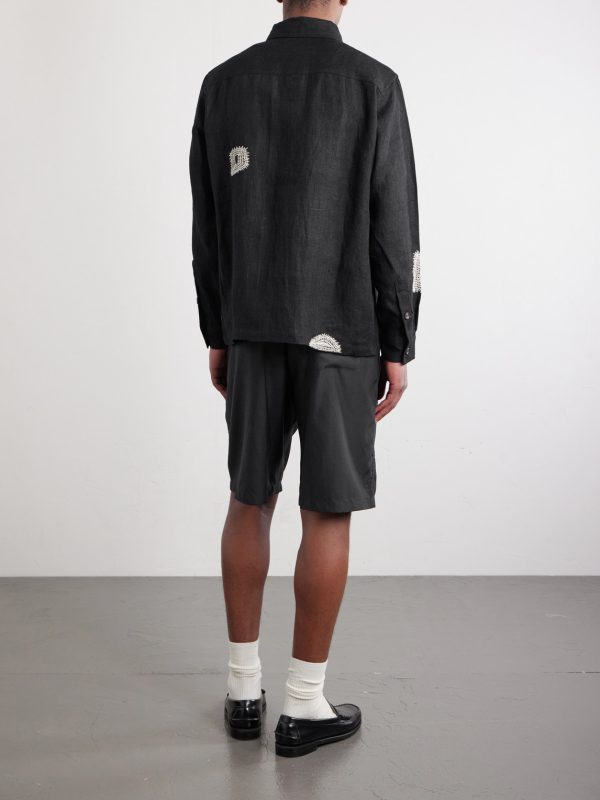 Repair Embroidered Linen Shirt - BK Repair Embroidered Linen Shirt - BK