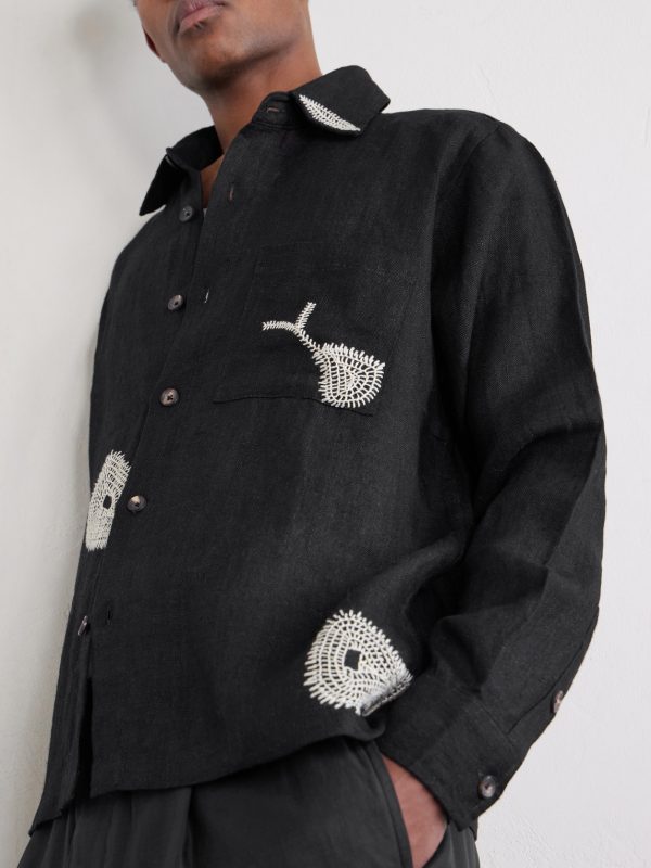 Repair Embroidered Linen Shirt - CU Repair Embroidered Linen Shirt - CU