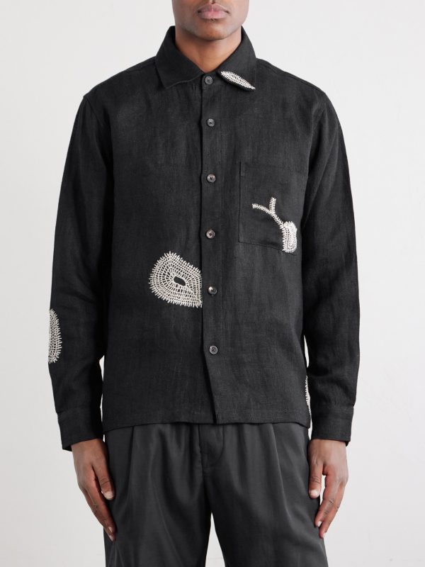 Repair Embroidered Linen Shirt - FR Repair Embroidered Linen Shirt - FR