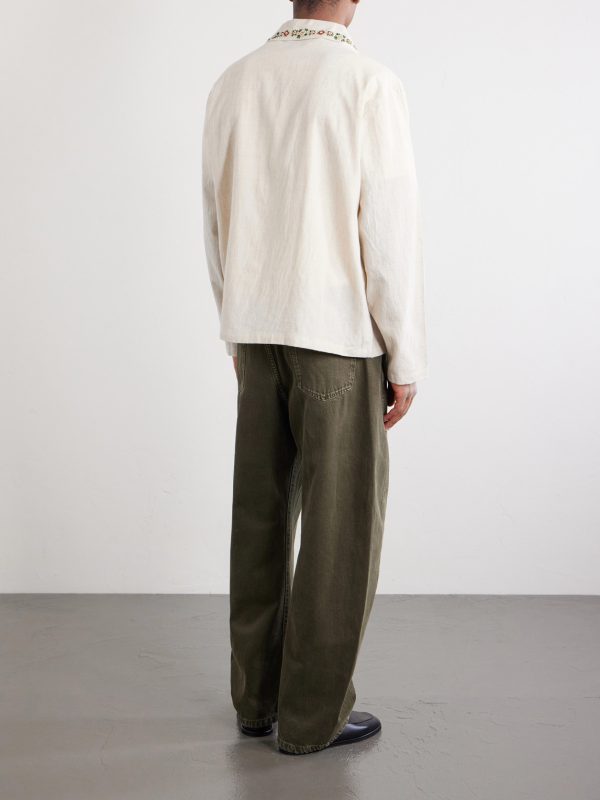 Surya Camp-Collar Embroidered Cotton Shirt - BK Surya Camp-Collar Embroidered Cotton Shirt - BK