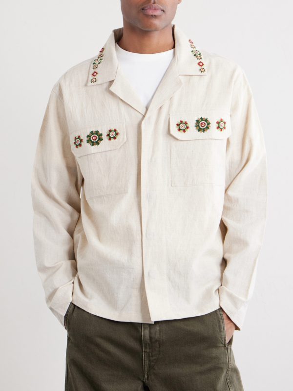 Surya Camp-Collar Embroidered Cotton Shirt - FR Surya Camp-Collar Embroidered Cotton Shirt - FR