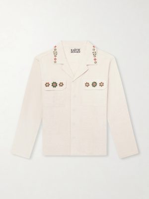 Surya Camp-Collar Embroidered Cotton Shirt Surya Camp-Collar Embroidered Cotton Shirt