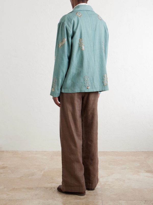 Safari Embroidered Cotton Jacket - BK Safari Embroidered Cotton Jacket - BK