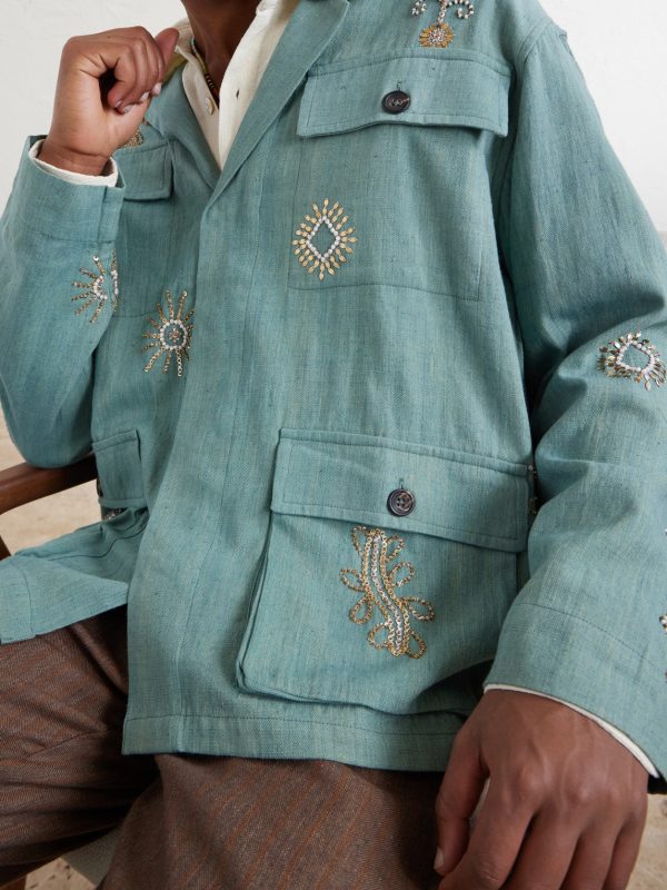 Safari Embroidered Cotton Jacket - CU Safari Embroidered Cotton Jacket - CU