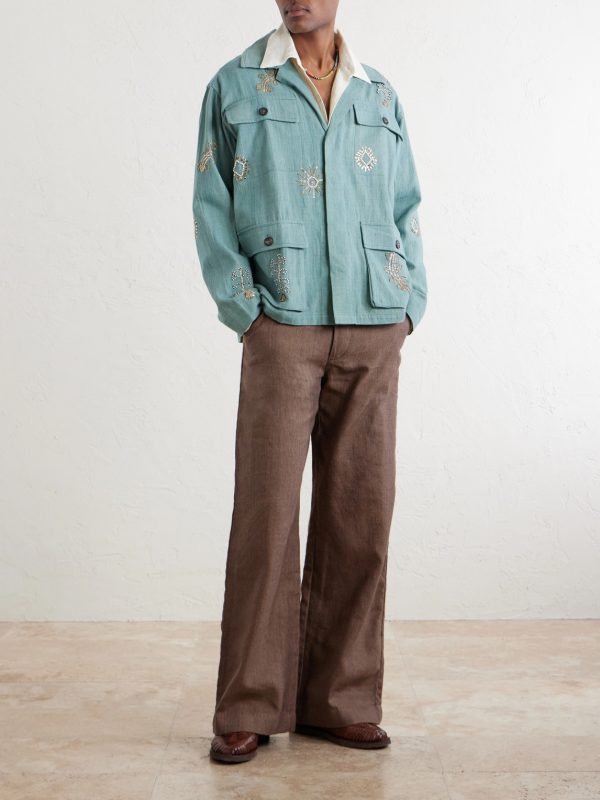 Safari Embroidered Cotton Jacket - OU Safari Embroidered Cotton Jacket - OU