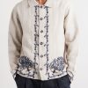 Bead-embellished Embroidered Linen Jacket - FR