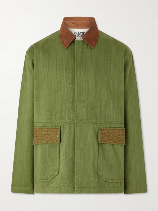 Jodhpur Embroidered Suede-Trimmed Cotton Jacket Jodhpur Embroidered Suede-Trimmed Cotton Jacket