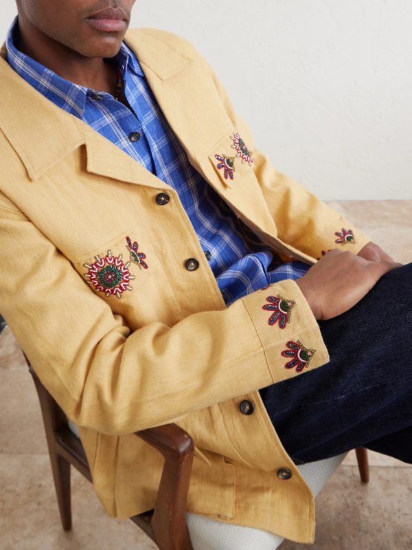 Jaisalmer Embroidered Linen Jacket - E2