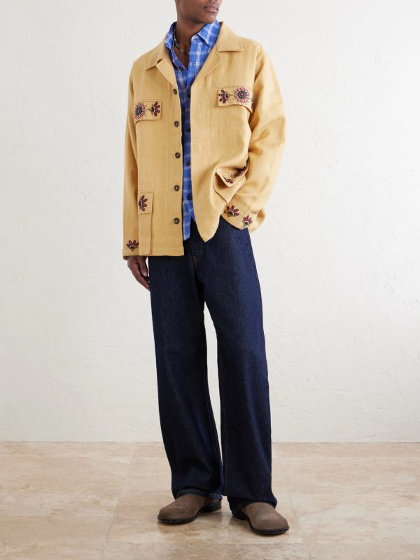 Jaisalmer Embroidered Linen Jacket - OU