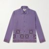 Bead-Embellished Embroidered Cotton Shirt