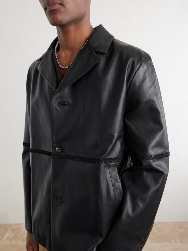 Embroidered Leather Jacket - CU
