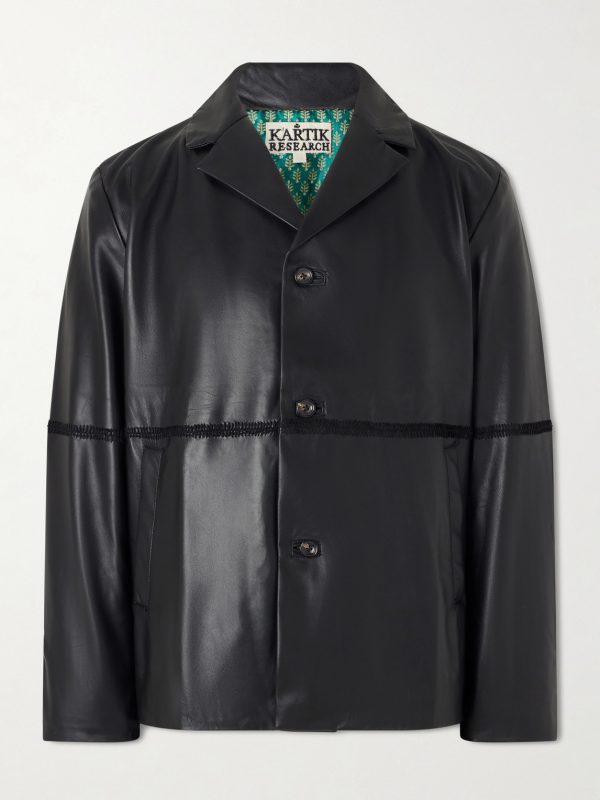 Embroidered Leather Jacket