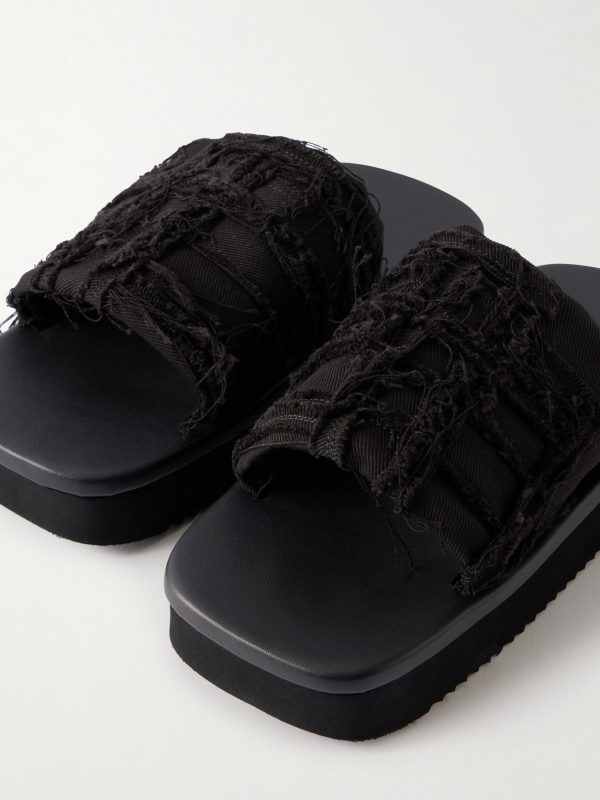Frayed Denim Slides - CU Frayed Denim Slides - CU