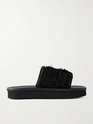 Frayed Denim Slides Frayed Denim Slides