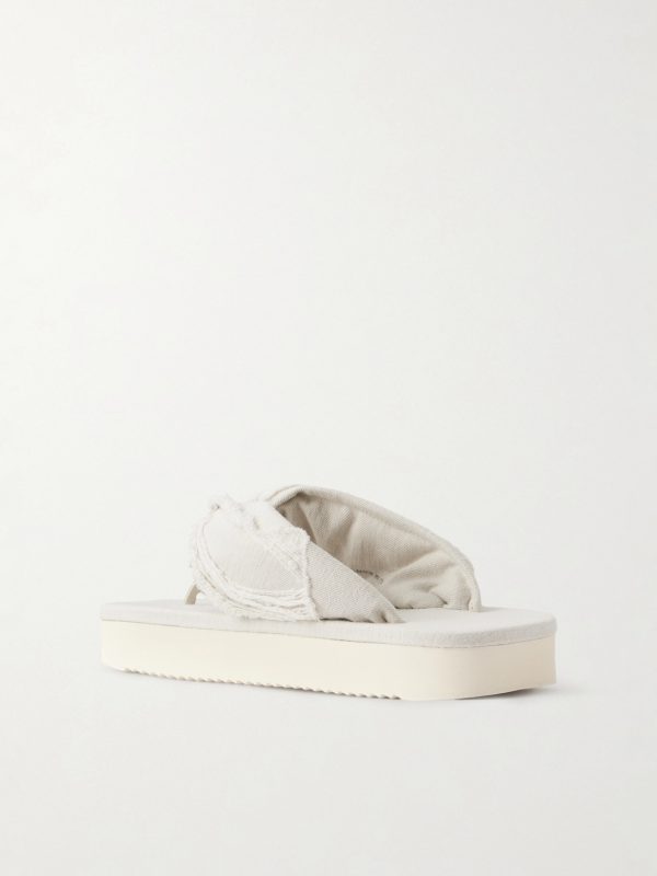 Frayed Denim Sandals - BK Frayed Denim Sandals - BK
