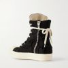 Frayed Denim High-Top Sneakers - BK