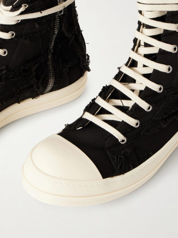 Frayed Denim High-Top Sneakers - CU