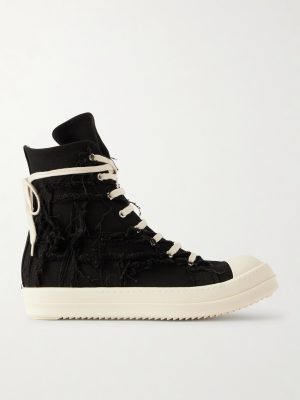 Frayed Denim High-Top Sneakers Frayed Denim High-Top Sneakers