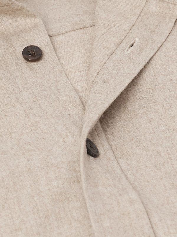 Cutaway-Collar Wool and Cashmere-Blend Shirt - CU Cutaway-Collar Wool and Cashmere-Blend Shirt - CU