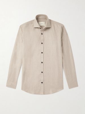 Cutaway-Collar Wool and Cashmere-Blend Shirt Cutaway-Collar Wool and Cashmere-Blend Shirt