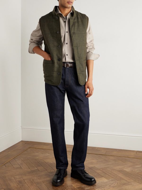 Cutaway-Collar Wool and Cashmere-Blend Shirt - OU Cutaway-Collar Wool and Cashmere-Blend Shirt - OU