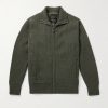 Orkney Ribbed-Knit Wool Zip-Up Cardigan
