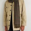 Logo-Embroidered Frayed Prince of Wales Checked Cashmere Scarf - OU Logo-Embroidered Frayed Prince of Wales Checked Cashmere Scarf - OU